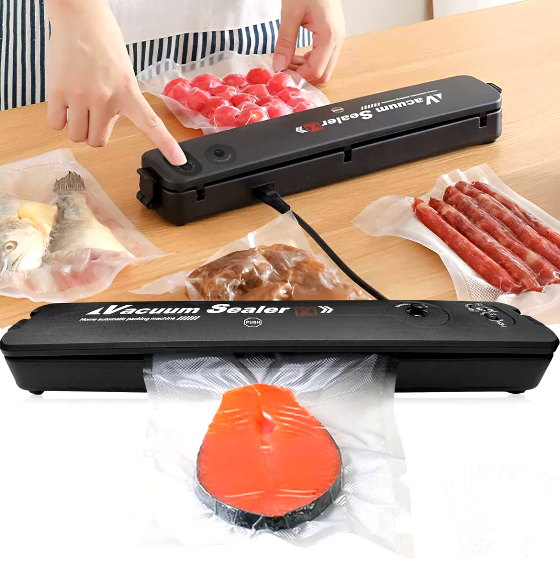 🛡️ SELLADOR AL VACÍO PROFESIONAL: PROTEGE Y CONSERVA TU COMIDA 🍎🥩